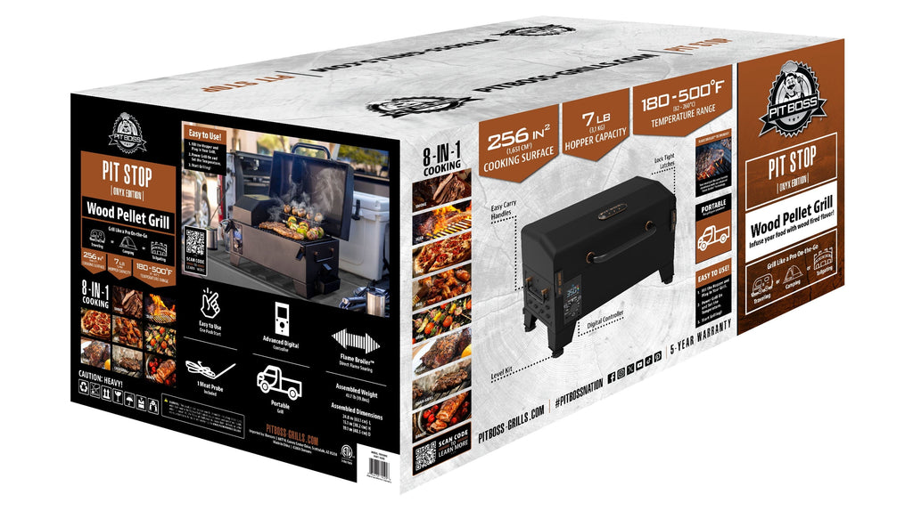 Pit Boss Tabletop Pellet Smoker, 250 Square Inch Wood Fired Pellet Grill, Onyx Series