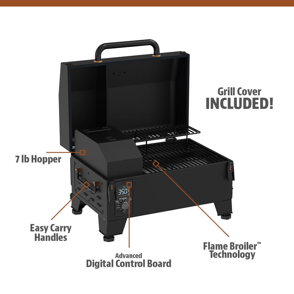 Pit Boss Tabletop Pellet Smoker, 250 Square Inch Wood Fired Pellet Grill, Onyx Series