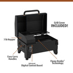 Pit Boss Tabletop Pellet Smoker, 250 Square Inch Wood Fired Pellet Grill, Onyx Series