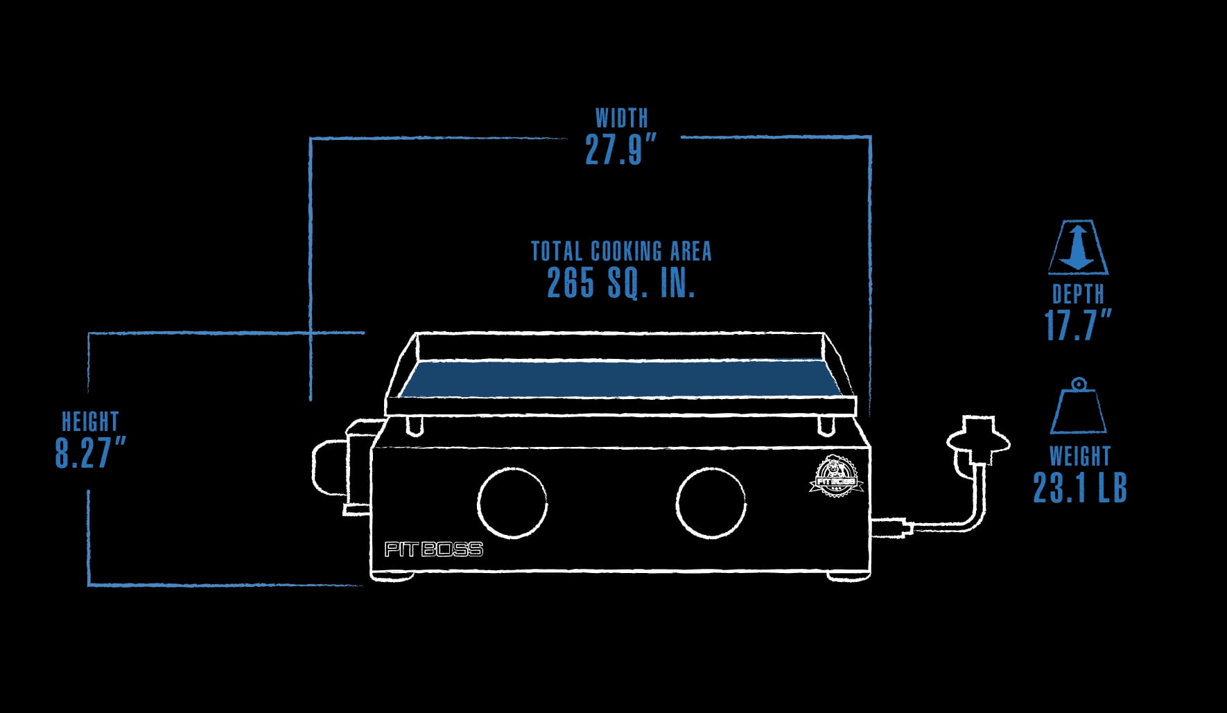 Pit Boss 2-Burner Tabletop Propane Gas Griddle with Cover