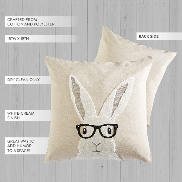 Smart Bunny Easter Throw Pillow Cover