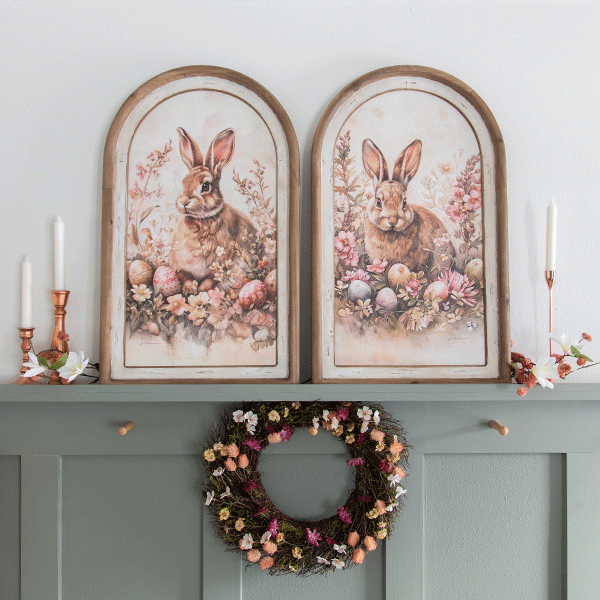 Double-Sided Vintage Bunny Arch Prints Set of 2 | Switch-a-Print Series