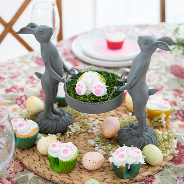 Standing Bunny Duo with Removable Tray | Indoor/Outdoor