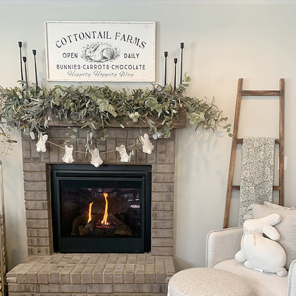 36 Inch Vintage Inspired Cottontail Farms Bunny Art